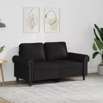 Dvivietė sofa, juodos spalvos, 120cm, dirbtinė oda