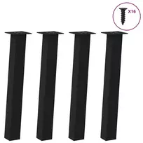 Konsolinio stalo kojos, 4 vnt., juodos, 72 cm, plienas