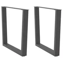 Valgomojo stalo kojos, V formos, 2 vnt., antracito spalvos, 80x(72-73,3) cm, plienas