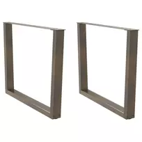 Valgomojo stalo kojelės, V formos, 2 vnt., natūralus plienas, 100 x (72-73,3) cm, plienas