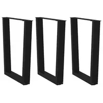 Valgomojo stalo kojos, 3 vnt., juodos, 70x(72-73,3) cm, plienas, V formos