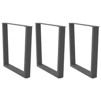 Valgomojo stalo kojos, 3 vnt., antracito spalvos, 80x(72-73,3) cm, plienas, V formos