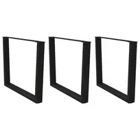 Valgomojo stalo kojos, V formos, 3 vnt., juodos, 100x(72-73,3) cm, plienas