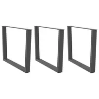 Valgomojo stalo kojos, V formos, 3 vnt., antracito spalvos, 100x(72-73,3) cm, plienas