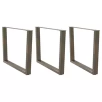 Valgomojo stalo kojelės, V formos, 3 vnt., natūralus plienas, 100 x (72-73,3) cm, plienas
