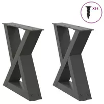 Kavos staliuko kojos, 2 vnt., antracito spalvos, 40x(30-31,3) cm, plienas
