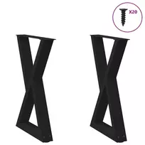 Valgomojo stalo kojos, 2 vnt., juodos, 50x(72-73,3) cm, plienas