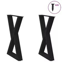 Valgomojo stalo kojos, 2 vnt., juodos, 60x(72-73,3) cm, plienas