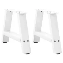 Kavos staliuko kojelės, 2 vnt., baltos, 30x(30-31) cm, plienas, A formos