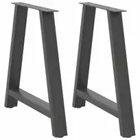 Valgomojo stalo kojos, 2 vnt., antracito spalvos, 70x(72-73) cm, plienas, A formos