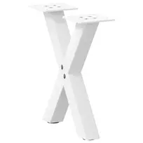 Kavos staliuko kojelės, X formos, 2 vnt., baltos, 37x(30-31) cm, plienas