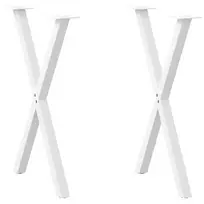 Valgomojo stalo kojos, X formos, 2 vnt., baltos, 50x(72-73) cm, plienas