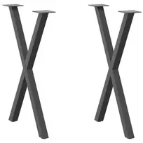 Valgomojo stalo kojos, X formos, 2 vnt., antracito spalvos, 50x(72-73) cm, plienas