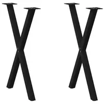 Valgomojo stalo kojos, X formos, 2 vnt., juodos, 57x(72-73) cm, plienas