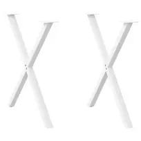 Valgomojo stalo kojos, 2 vnt., baltos, 80x(72-73) cm, plienas, X formos