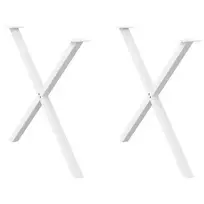 Valgomojo stalo kojos, 2 vnt., baltos, 90x(72-73) cm, plienas, X formos