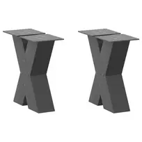 Kavos staliuko kojelės, 2 vnt., antracito spalvos, 30x(30-31) cm, plienas