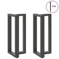 Baro stalo kojos, T formos, 2 vnt., antracito spalvos, 40x35x(90-91) cm, plienas