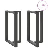 Baro stalo kojos, T formos, 2 vnt., antracito spalvos, 60x35x(90-91) cm, plienas