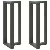 Baro stalo kojos, T formos, 2 vnt., antracito spalvos, 40x35x(100-101) cm, plienas