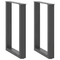 Valgomojo stalo kojos, U formos, 2 vnt., antracito spalvos, 50x(72-73) cm, plienas