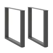 Valgomojo stalo kojos, U formos, 2 vnt., antracito spalvos, 90x(72-73) cm, plienas