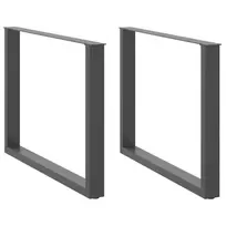 Valgomojo stalo kojos, U formos, 2 vnt., antracito spalvos, 100x(72-73) cm, plienas