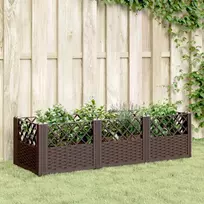 Sodo lovelis su kuoliukais, rudas, 123,5x43,5x43,5cm, PP