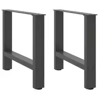 Kavos staliuko kojos, antracito spalvos, 2 vnt., 60x(42-43) cm, plienas