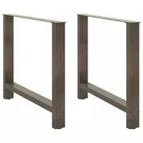 Valgomojo stalo kojos, 2 vnt., natūralaus plieno, 90x(72-73) cm, plienas