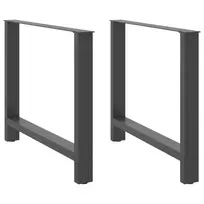Valgomojo stalo kojos, antracito spalvos, 2 vnt., 100x(72-73) cm, plienas