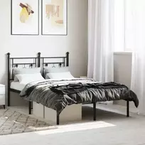 Metalinis lovos rėmas su galvūgaliu, juodos spalvos, 120x190 cm