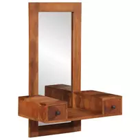 sieninis veidrodis su stalčiais 60x33x90 cm akacijos masyvo