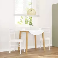 Valgomojo Kėdės 2 vnt Baltos medžio masyvo gumos