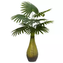Dirbtinis palmių augalas, žalios spalvos, 65cm, 9 lapų