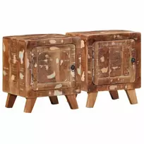 naktinė spintelė 2 vnt 40x32x46 cm perdirbta medžio masyvo