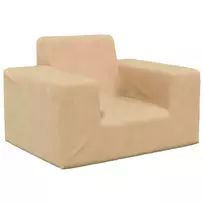 Vaikiška sofa, kreminės spalvos, minkštas pliušas