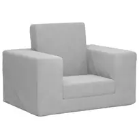 Vaikiška sofa-lova, šviesiai pilkos spalvos, minkštas pliušas