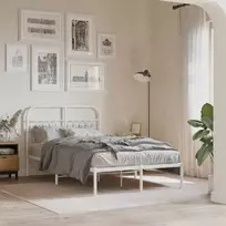 Metalinis lovos rėmas su galvūgaliu, baltos spalvos, 120x200cm