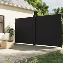 Ištraukiama šoninė markizė, juodos spalvos, 220x600cm