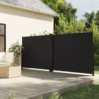 Ištraukiama šoninė pertvara, juodos spalvos, 180x1000cm