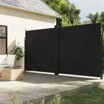 Ištraukiama šoninė markizė, juodos spalvos, 220x1200cm
