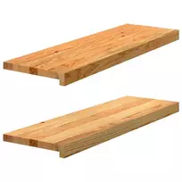 Palangės, 2 vnt, šviesiai rudos, 80x25x2 cm, ąžuolo medienos