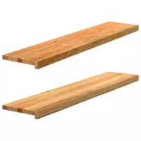 Palangės, 2 vnt, šviesiai rudos, 120x30x2 cm, ąžuolo medienos