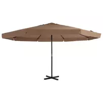 Lauko skėtis nuo saulės su aliuminio stulpu, taupe, 500 cm