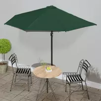Balkono skėtis su aliuminio stulpu, žalias, 300x155cm, pusinis