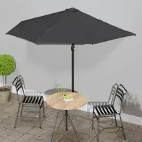 Balkono skėtis su aliuminio stulpu, antracito, 300x155cm