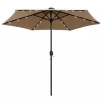 Sodo skėtis su LED ir aliuminio stulpu, taupe, 270cm