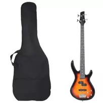 Elektrinė bosinė gitara pradedantiesiems, ruda/juoda, 4/4 46"