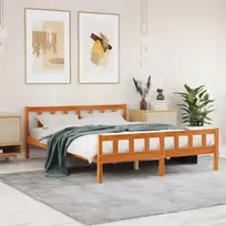 Lovos rėmas be čiužinio, vaško rudas, 150x200cm, pušies masyvas